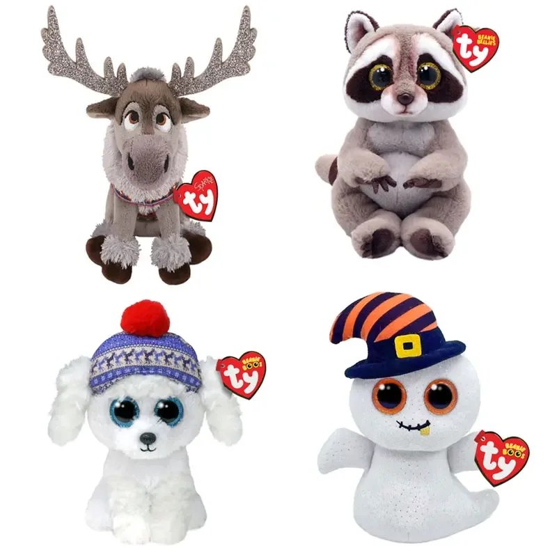 15 cm Ty Beanie Big Eyes Stofftier Plüschtiere Killerwal Einhorn Leopard Fledermaus Schwan Katze Eule Faultier Koala Kinder Weihnachtsgeschenk